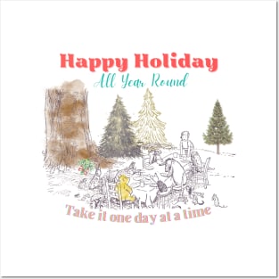 Happy Holiday All Year Round T-shirt, Vintage Tee, Pooh shirt Posters and Art